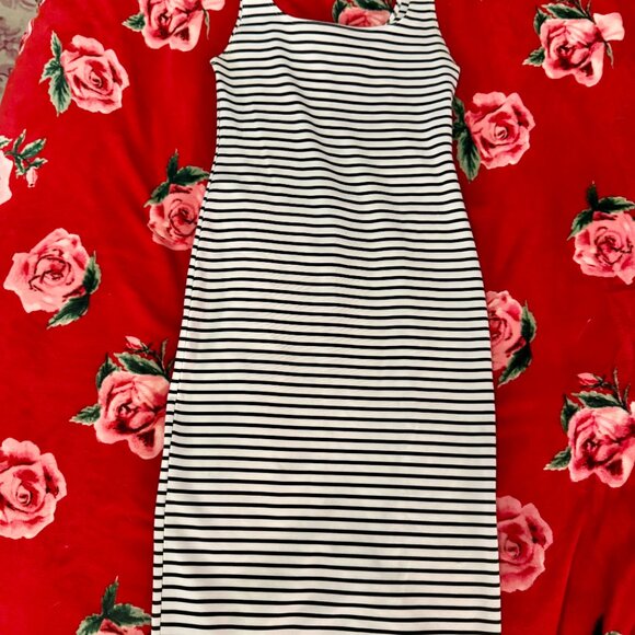 ZARA Striped Sleeveless Midi Dress Size L - Picture 8 of 10